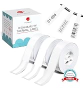 Phomemo D30 Label Maker Tape Cable Wire Label Tape, Black Print on White Sticker, 12.5mm x 74mm+3...