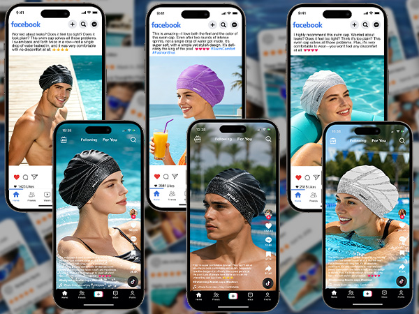Long-haired swim caps are also a favorite among many female swimmers. They keep hair dry.
