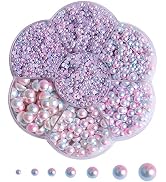 5800Pcs Half Pearls for Crafts, Flatback Pearls for Artwork Making, DIY Rhinestones Accessory Nai...