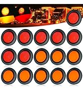 PSDRIQQ 16Pack DC12V 2.5" 13 LED Round Trailer Clearance Marker Lights Sealed Front Rear Side Ind...