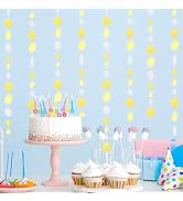 MIAHART 52 Feet Circle Dots Garland Lavender Paper Garland for Birthday Bridal Wedding Baby Showe...