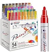 Paint Markers Pens - 54 Colors Medium Tip Paint Markers, Permanent, Waterproof & Quick Dry, Assor...