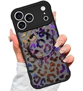 AIGOMARA Magnetic Case for Phone 2026 Pro Max, Purple Gold Leopard Pattern | [Compatible with Mag...
