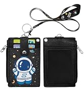 HASFINE Space-Inspired Astronaut ID Badge Holder with Lanyard,Functional 2-Sided ID Card Holder w...