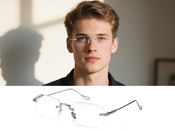 reading glasses women, blue light blocking reading glasses, rimless reading glasses