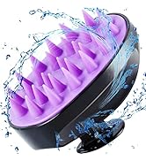 Scalp Massager, Shampoo Brush Hair Scrub Brush for Wet and Dry Hair, Soft Silicone Bristles Head ...