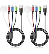 2Pack Multi Charging Cable for Apple Watch Charger USB Magnetic Wireless Charger Nylon Braided US...