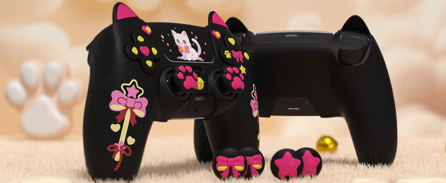 PlayVital Sweetheart Kitty Silicone Skin Compatible with Nintendo Switch Pro Controller