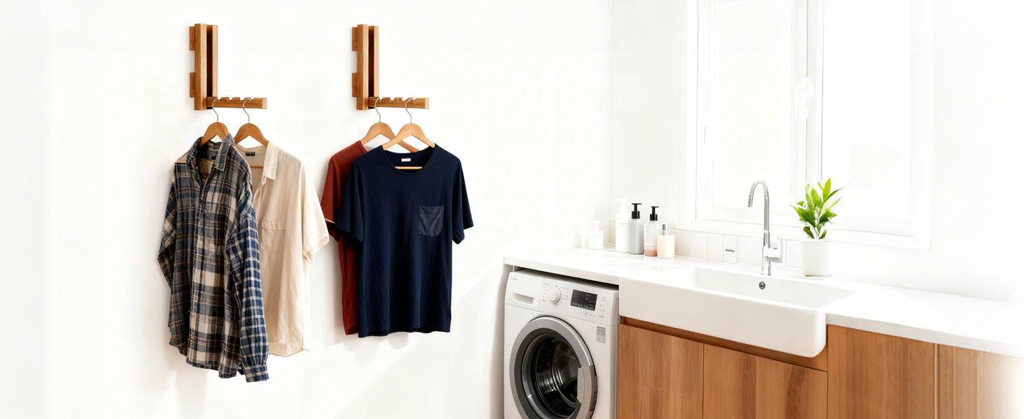 Wood Wall Mounted Clothes Drying Rack