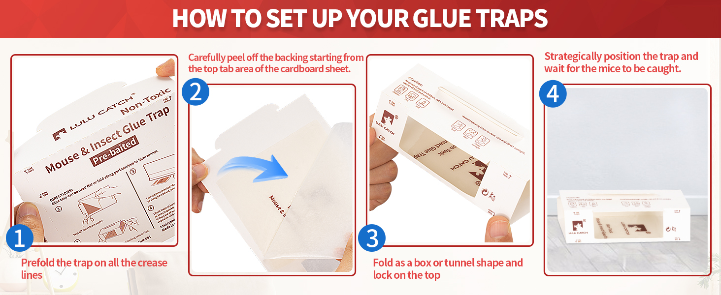 Mouse & Insect Glue Boards 12pk Traps Indoor for Home