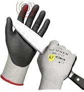 High Level Cut Resistant Work Gloves for High Risk Work, ANSI A7 Cutting Gloves with Reinforced T...