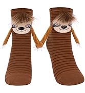 FunisFun Sloth Socks with Magnetic Holding Hands Funny Animal Crazy Socks for Women Ideal Sloth G...