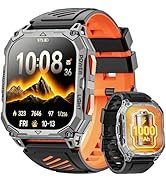 Smart Watches for Men, 2.01" HD Military Smart Watch with 1000mAh High-Capacity Battery/Led Flash...