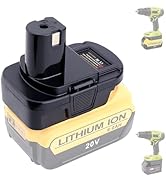 Biswaye Adapter Compatible with Dewalt 20V Battery to Replacement for Ryobi 18V One+ Battery, Ada...