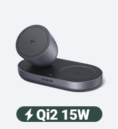 UGREEN Qi2 15W 2-in-1 Wireless Charger, MagSafe Compatible Fast Charging Station for iPhone 17/16...