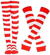 BigOtters Christmas Striped High Knee Socks, 2 Pairs Novelty Character Costumes Including Striped...
