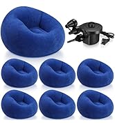 Realspring 6 Pcs Bean Bag Chairs for Adults Inflatable Chairs with Electric Air Pump,Blow up Couc...
