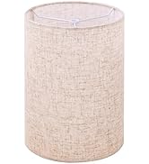 Wellmet Linen 8"x 8"x11" Lampshade, No Assembly Required, Classic Modern Lamp Shade for Table Lam...