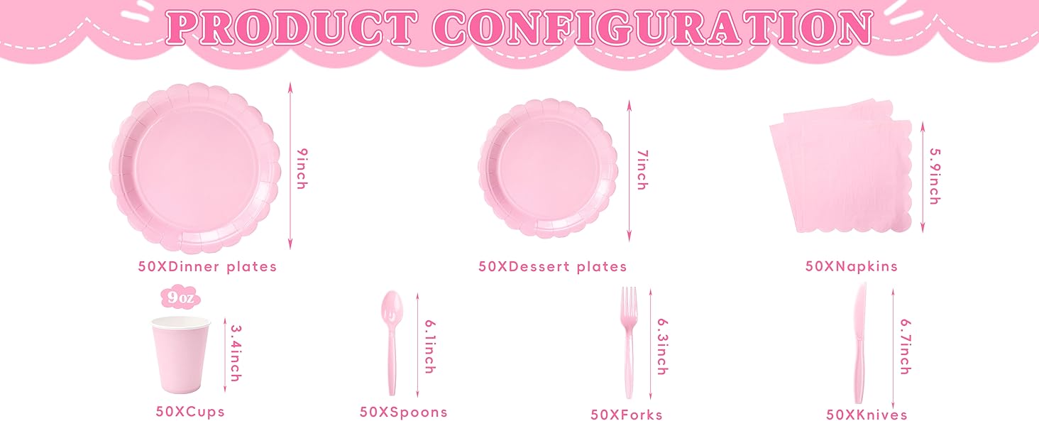 350 pcs party tableware for big parties