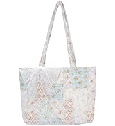 shiprabags Quilted Small Tote Bag for Women, Lightweight Floral Shoulder Bag,Soft College Travel ...