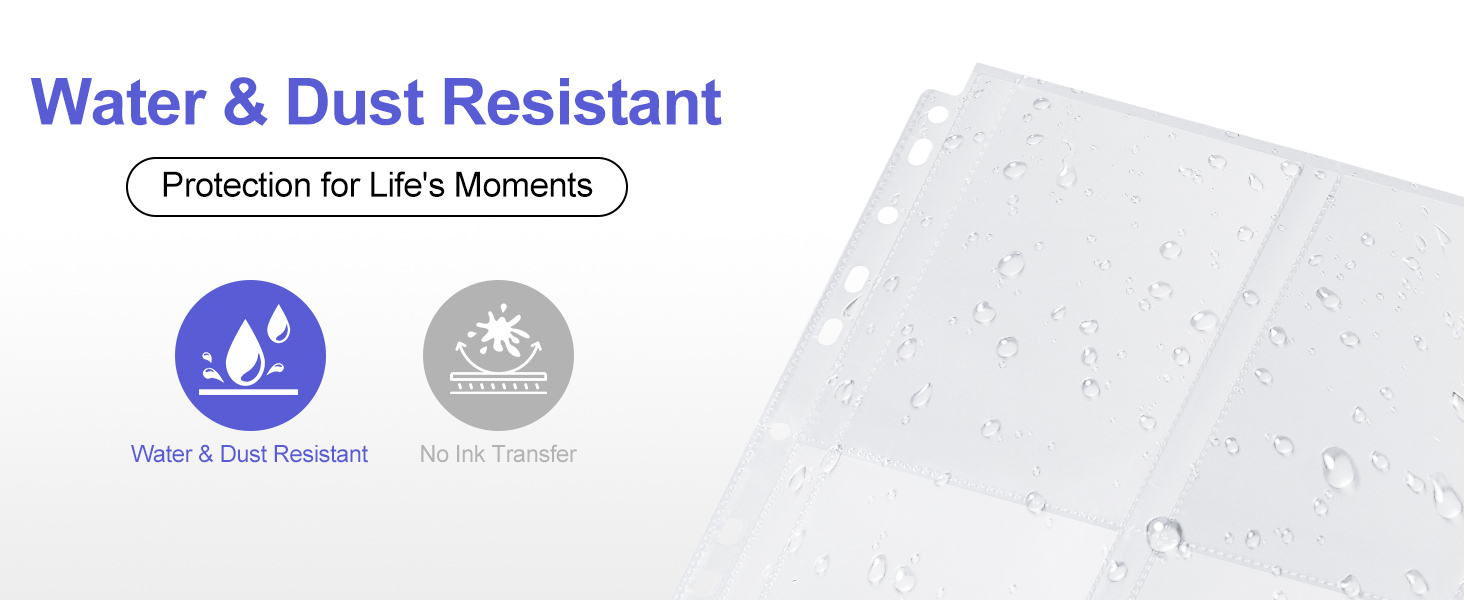 Clear Plastic Photo Sleeves, Acid-Free Page Protectors, Large Capacity Family Wedding Picture Albums