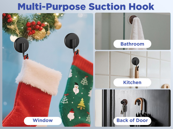 Wreath Hanger for Front Door Heavy Duty Suction Cup Reef Hook for Glass Window Over Door