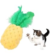 Juroicessry Yellow Pineapple Catnip Toy - Chew and Dental Cat Toys with Catnip, for Kittens, Adul...