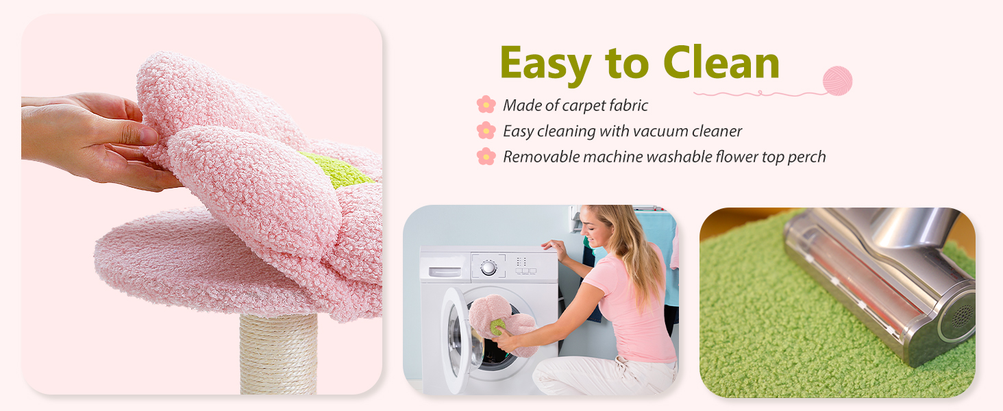 MUTTROS easy to clean, made of carpet fabric, removable machine washable flower top perch
