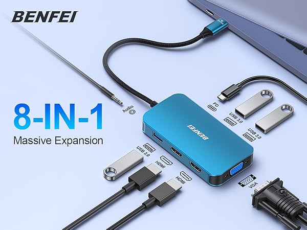 BENFEI 8-in-1 USB C Hub