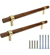 Tsnamay Drawer 8.66"/220mm Pulls Brass Walnut Kitchen Wardrobe Cabinet Hardware Pull Handle with ...