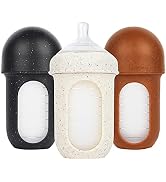 Boon Nursh Reusable Silicone Pouch Baby Bottles - Medium Flow Nipple - Silicone Baby Bottle Pouch...