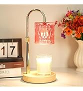 HAIDOLIANG Candle Warmer Lamp with Timer and Dimmer, Height and Brightness Adjustable, Pink Elect...