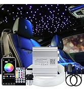 AKEPO Upgraded Car Home APP Fiber Optic Lights kit 10W RGBW Twinkle + Music Effect Star Ceiling S...