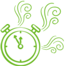 A clock with fragrance wisps