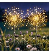btfarm 2 Pack Solar Garden Lights Outdoor 8 Modes, 120 LED Firework Lights Solar Powered, Waterpr...