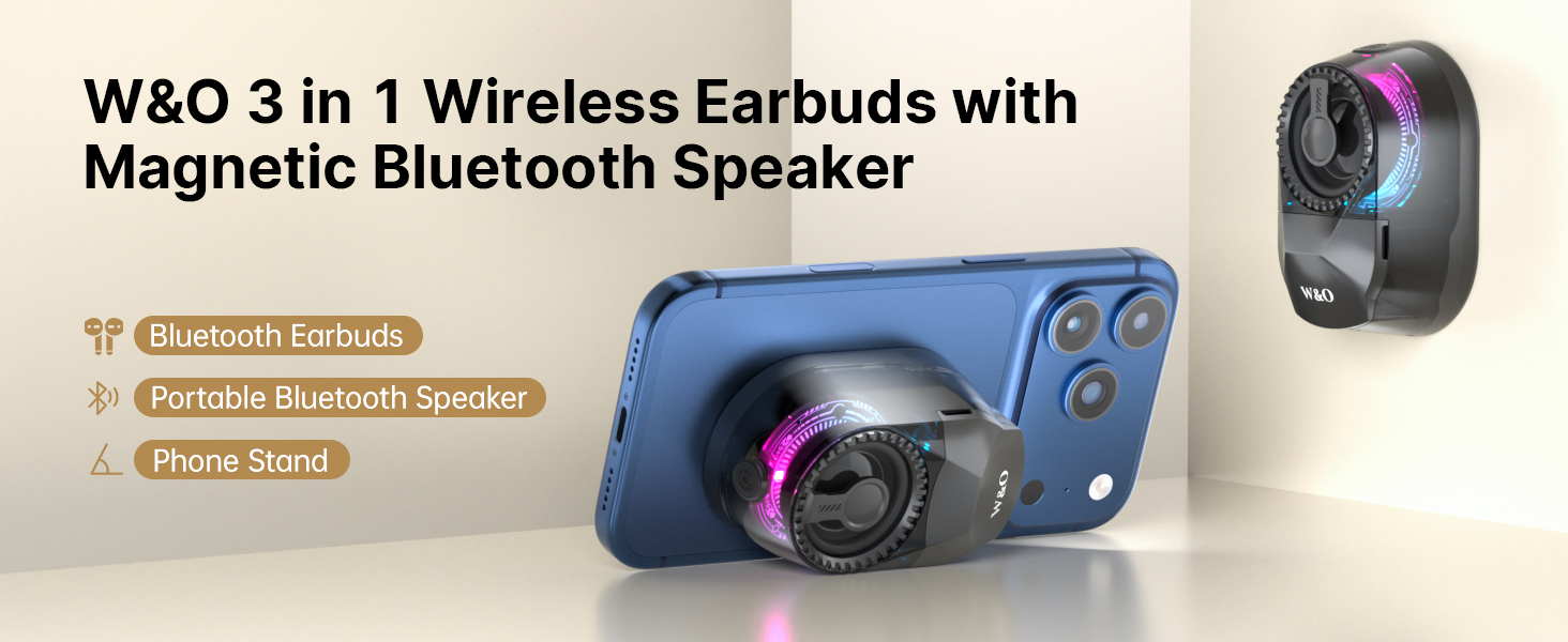 Wireless Earbuds with Magnetic Bluetooth Speaker