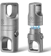 KeyUnity Titanium Magnetic Quick-Release Keychain, 360° Swivel Double-End Connector with Dual-But...