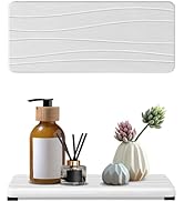 2PCS Water Absorbing Stone Tray, Fast Drying Stone Sink Tray, Water Absorbent Diatomite Tray, Sto...