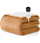 Homemate Heated Blanket Electric Throw - 50"x60" Heating Blanket Throw 1/2/4/6/8 Hours Auto-Off 1...