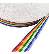 Rainbow Striped Grosgrain Ribbon 25mm/1 inch - 55 Yards Double Sided Colorful Neno Stripes Pride ...