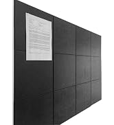 DECORITA Black Cork Board Alternative 47"x35" | Felt Wall Tiles (12-Pack) | Aesthetic Felt Bullet...