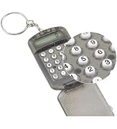 Black Pocket Calculator Key Ring Tiny Small Portable Mini Electronic Calculator for Home Students...