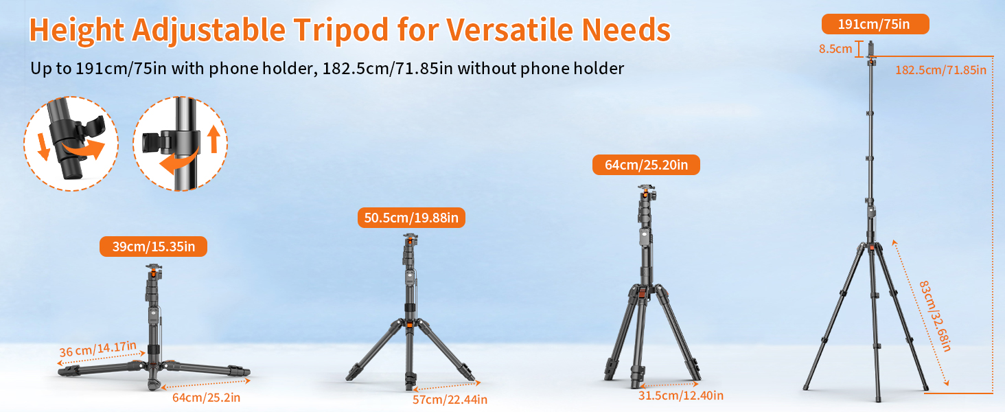 Height Adjustable Tripod for Versatile Needs