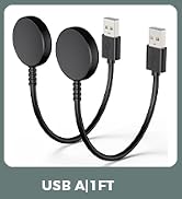 1FT 2 Pack for Samsung Galaxy Watch Charger Compatible with Watch 8/8 Classic/Ultra/7/6/6 Classic...