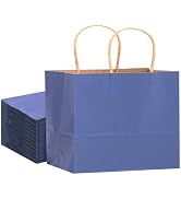 qiqee 13"x4.5"x10" Large Gift Bag with Handles Bulk 32PCS Gift Paper Bags Deep Blue Bags Multiple...