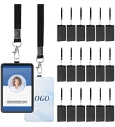 20 Pack Sublimation ID Badge Holder with Lanyards, PU Leather id Card Holder, Blanks Bulk Heat Tr...