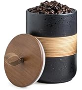 Miamolo Coffee Container Jar with Lid, Ceramic Kitchen Food Storage Jars for Spice Sugar Cookie, ...