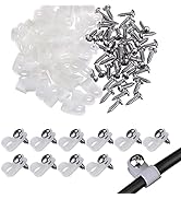 VIPMOON 100 Pack 1/4 Inch R-Type Clip Cable Fastener Wire Clamp Nylon Screw Mounting Electrical G...