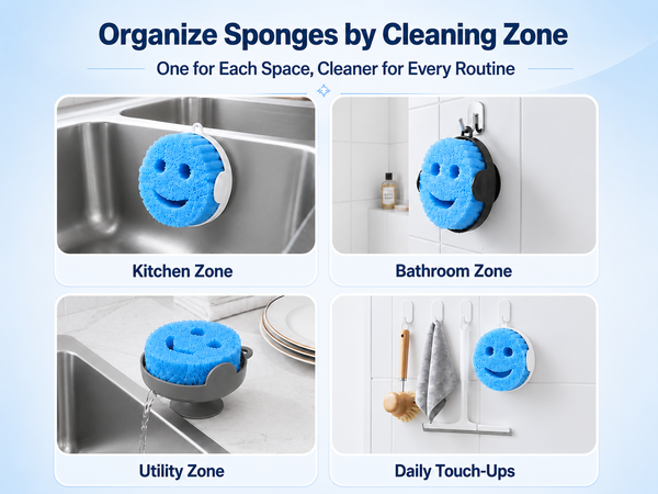 Organize Sponges by Cleaning Zone