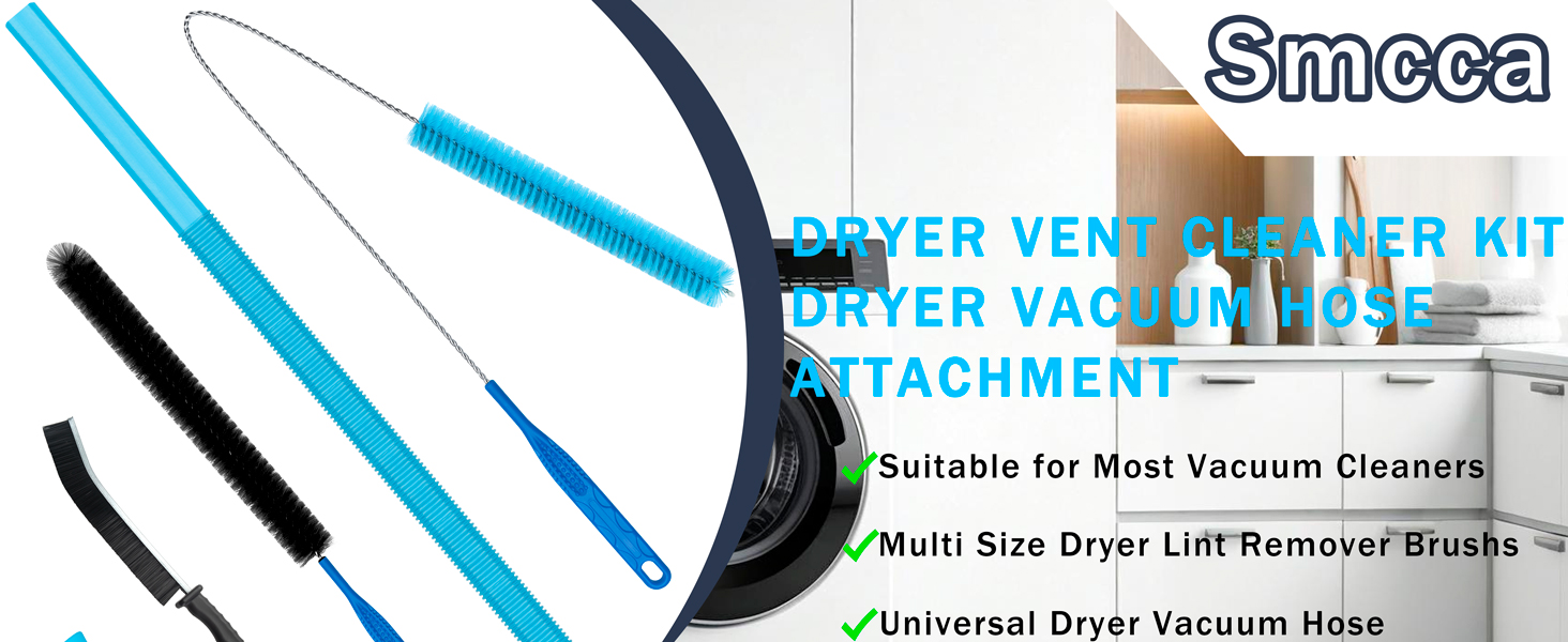 Dryer Vent Cleaner Kit with Dryer Vacuum Hose Attachment